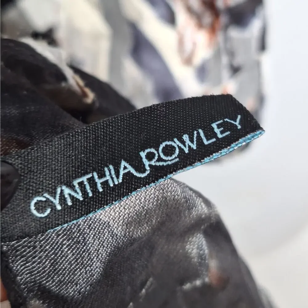 Cynthia Rowley Silk Burnout Scarf Wrap Formal Dressy Metallic Artsy Art to Wear